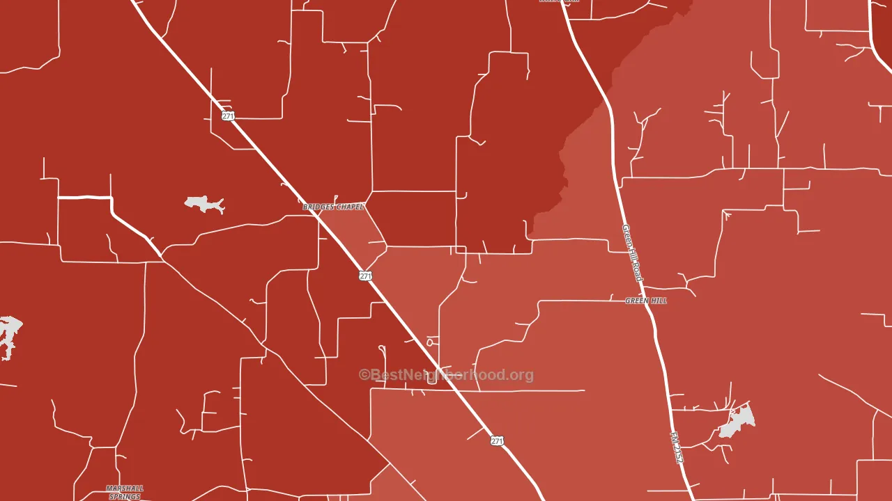 Green Hill, TX block-group political-lean map