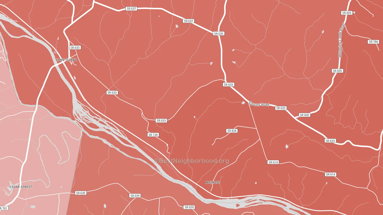 Green Hill, VA block-group political-lean map
