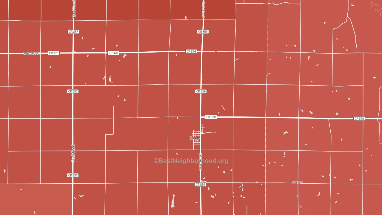 Green, KS block-group political-lean map