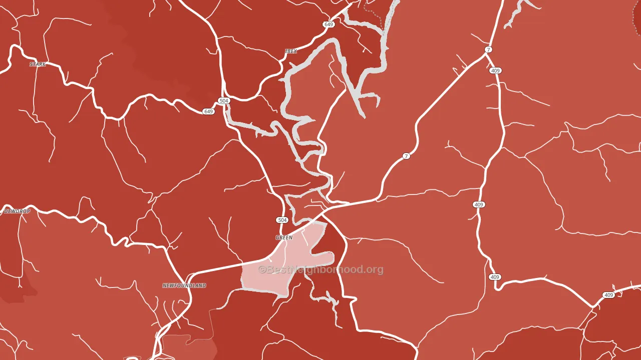 Green, KY block-group political-lean map