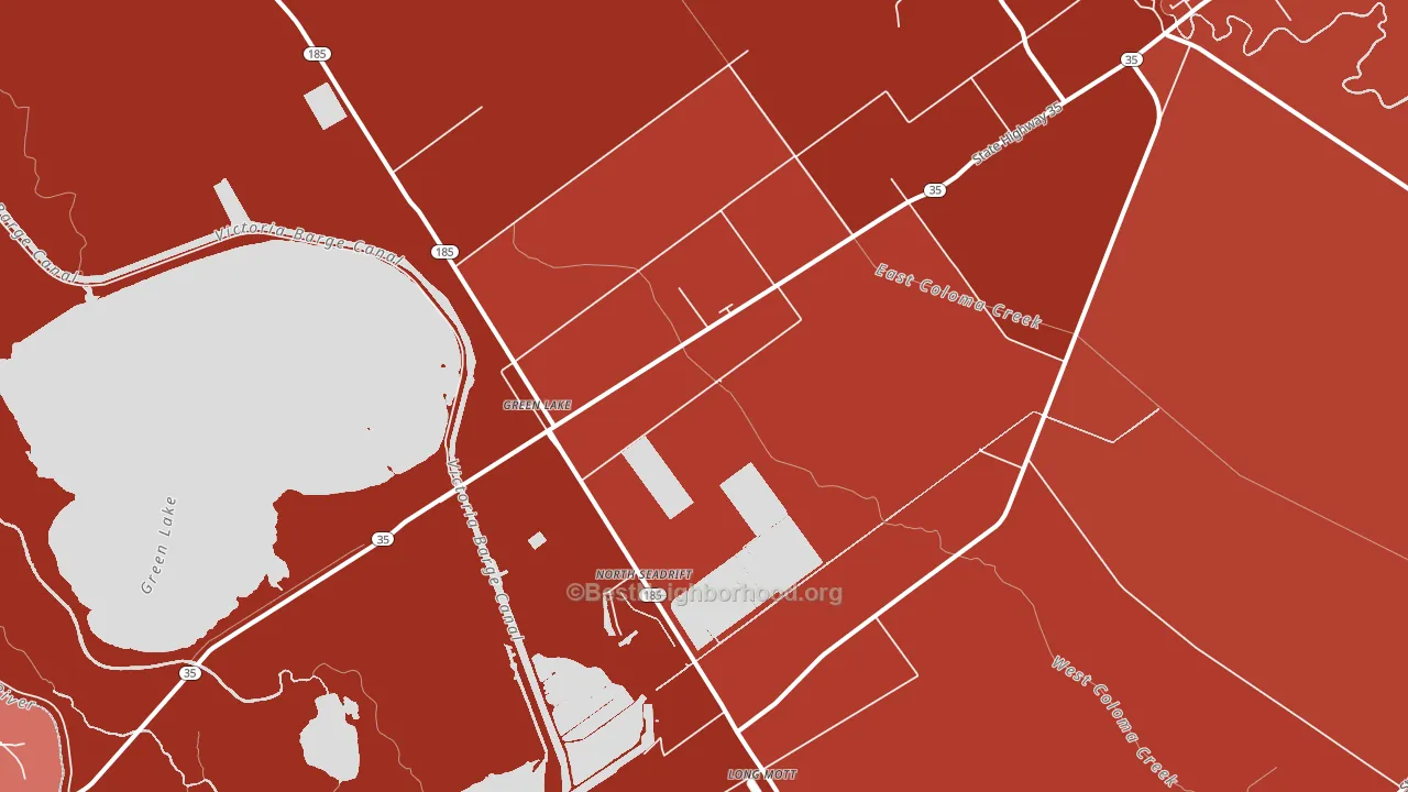Green Lake, TX block-group political-lean map