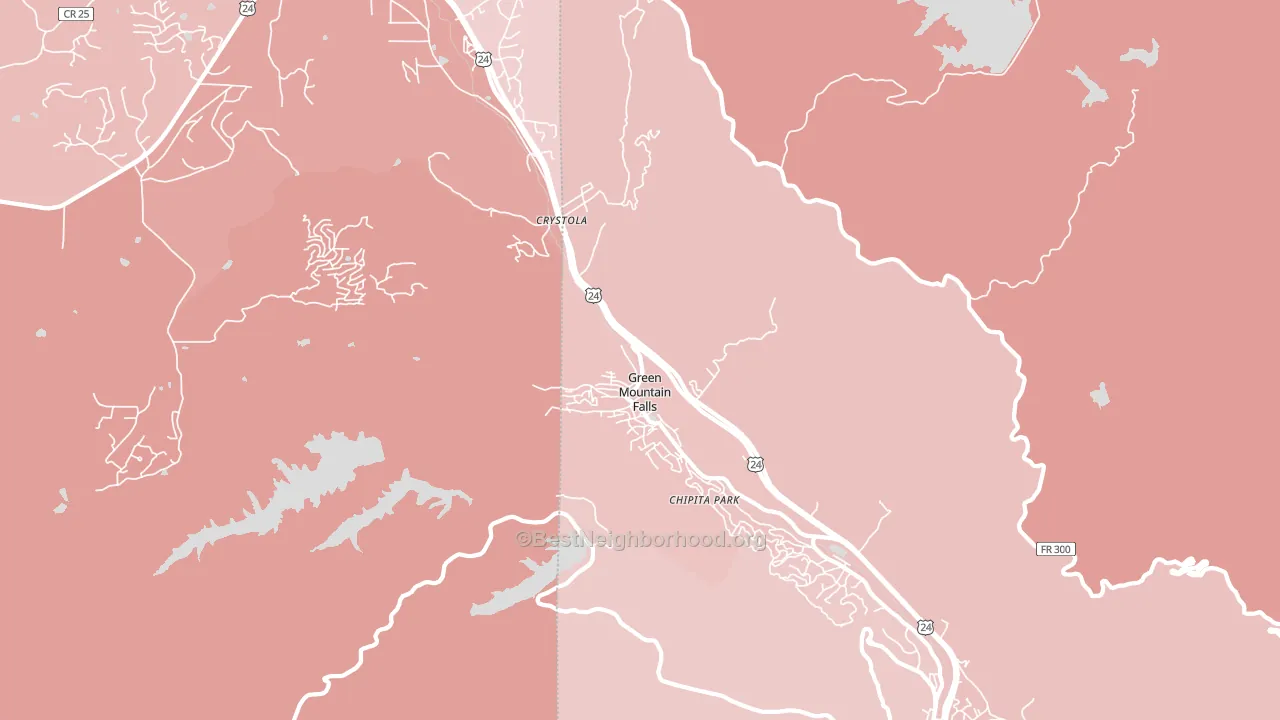 Green Mountain Falls, CO block-group political-lean map