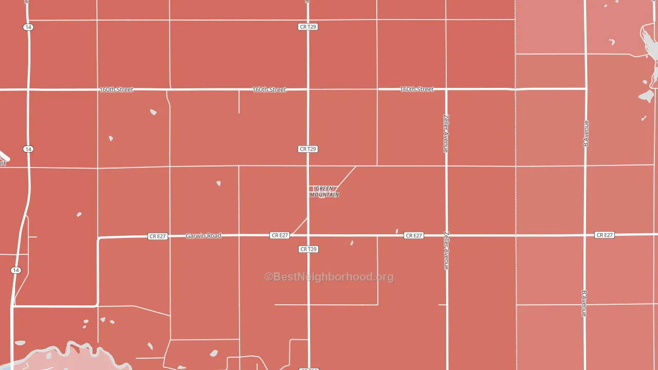 Green Mountain, IA block-group political-lean map