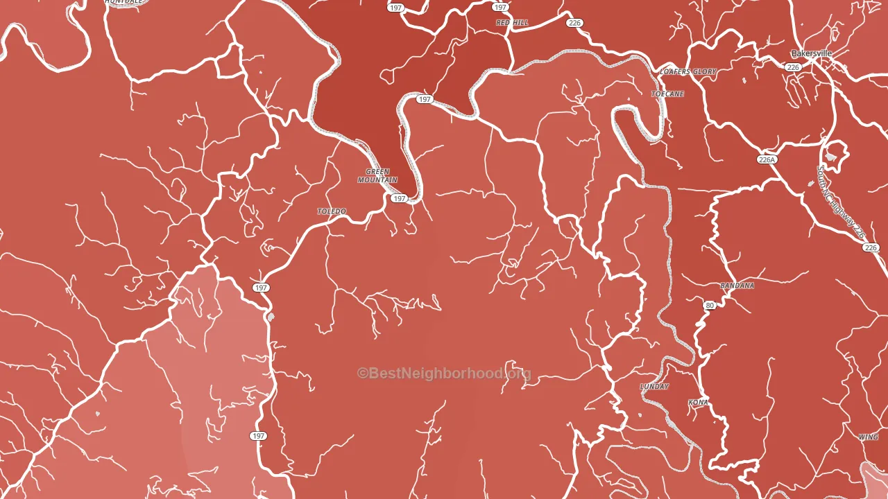 Green Mountain, NC block-group political-lean map