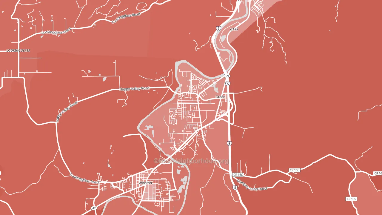 Green, OR block-group political-lean map
