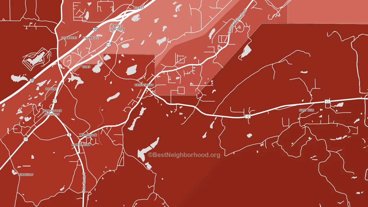 Green Pond, AL block-group political-lean map