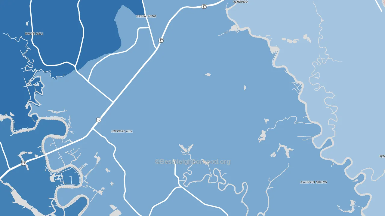Green Pond, SC block-group political-lean map