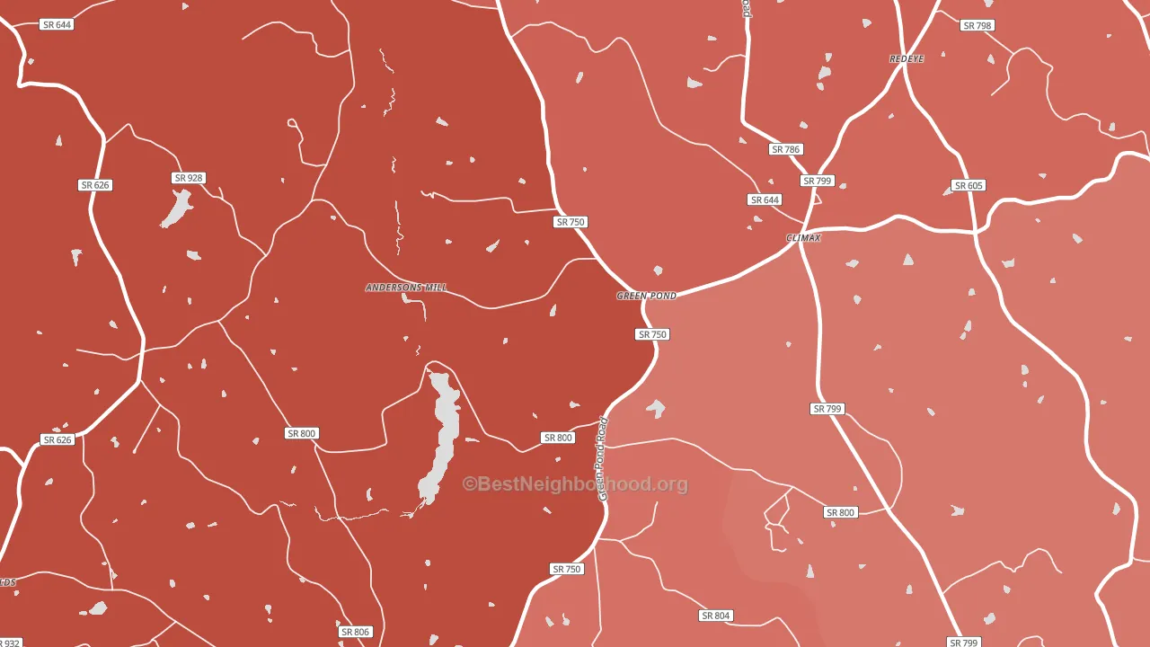 Green Pond, VA block-group political-lean map