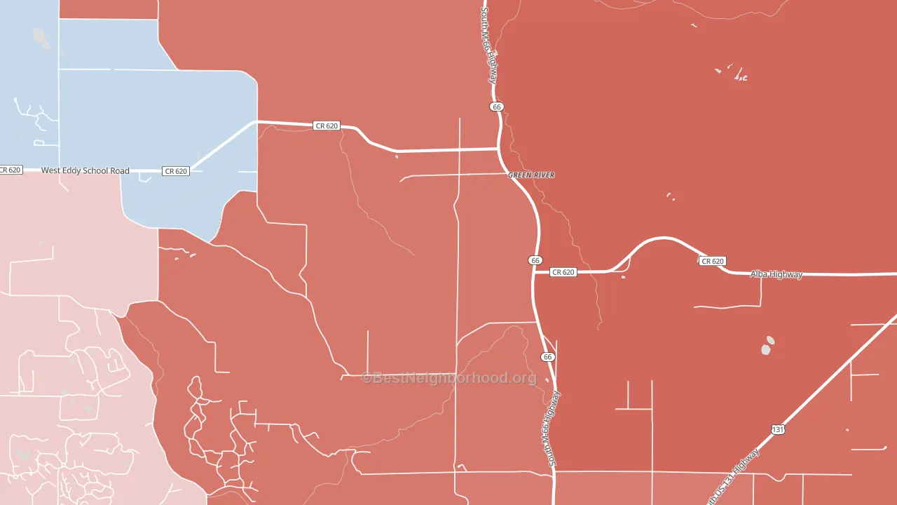 Green River, MI block-group political-lean map