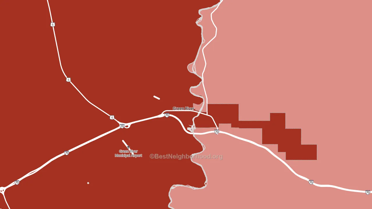 Green River, UT block-group political-lean map