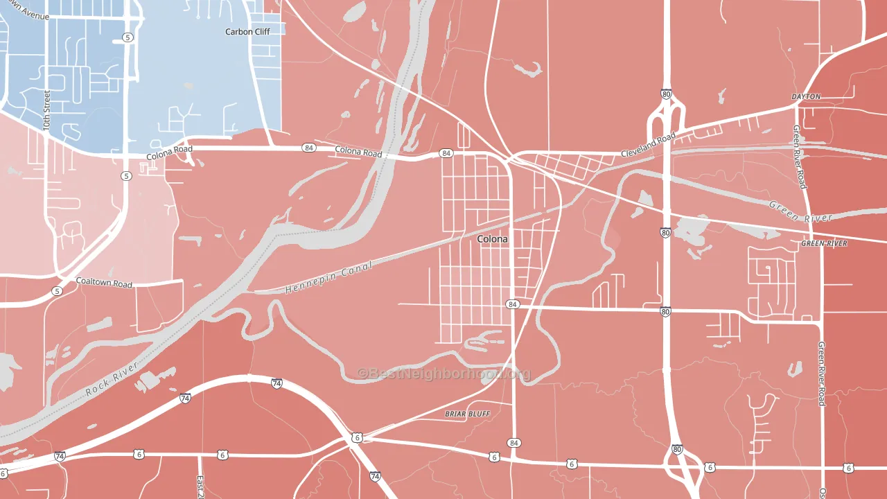 Green Rock, IL block-group political-lean map