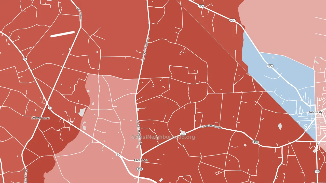 Green Sea, SC block-group political-lean map