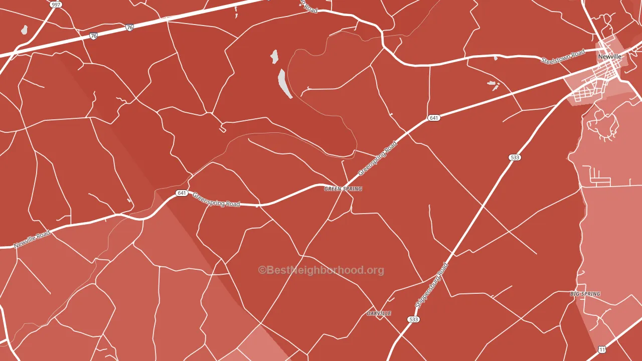 Green Spring, PA block-group political-lean map