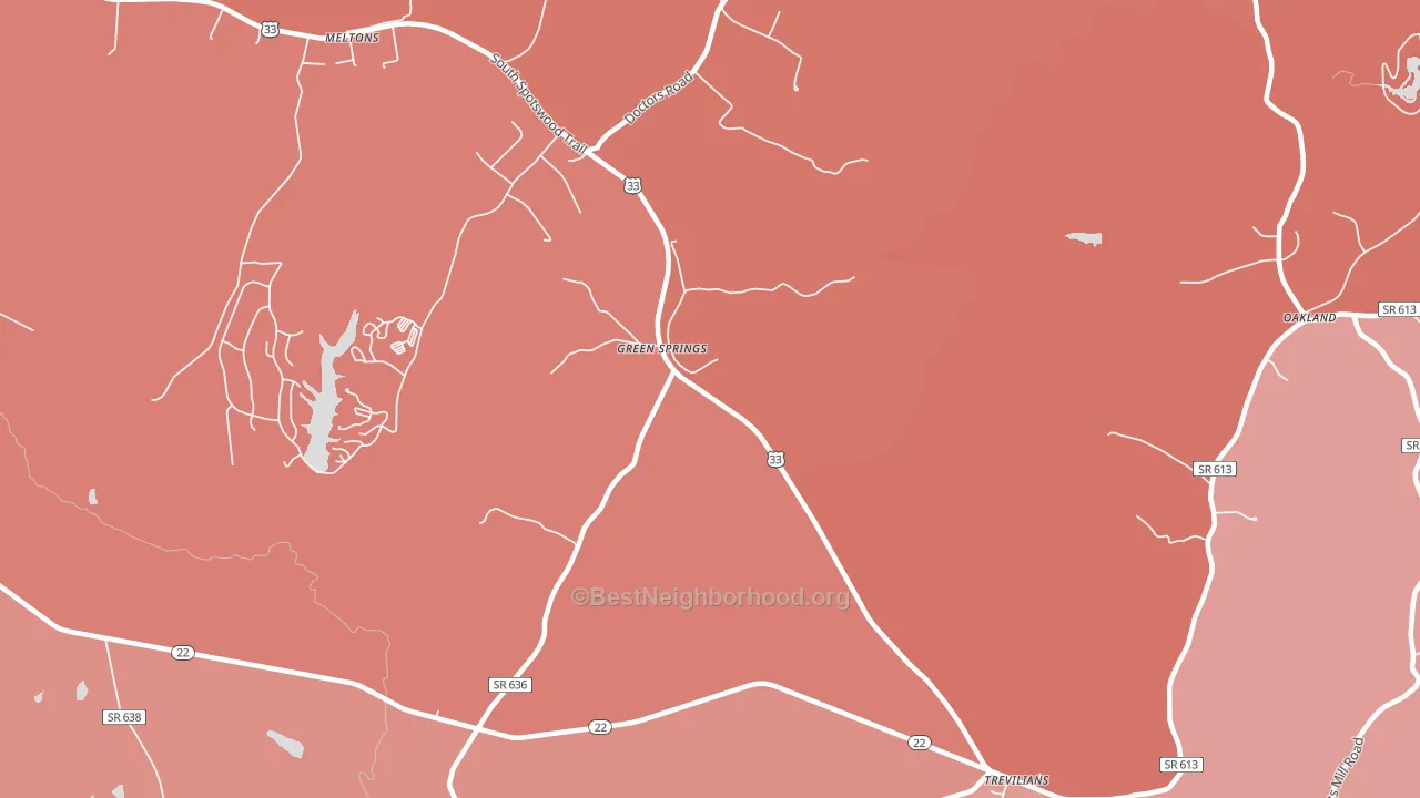 Green Springs, VA block-group political-lean map