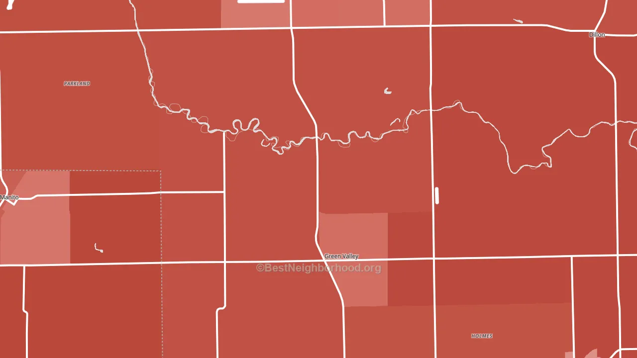 Green Valley, IL block-group political-lean map