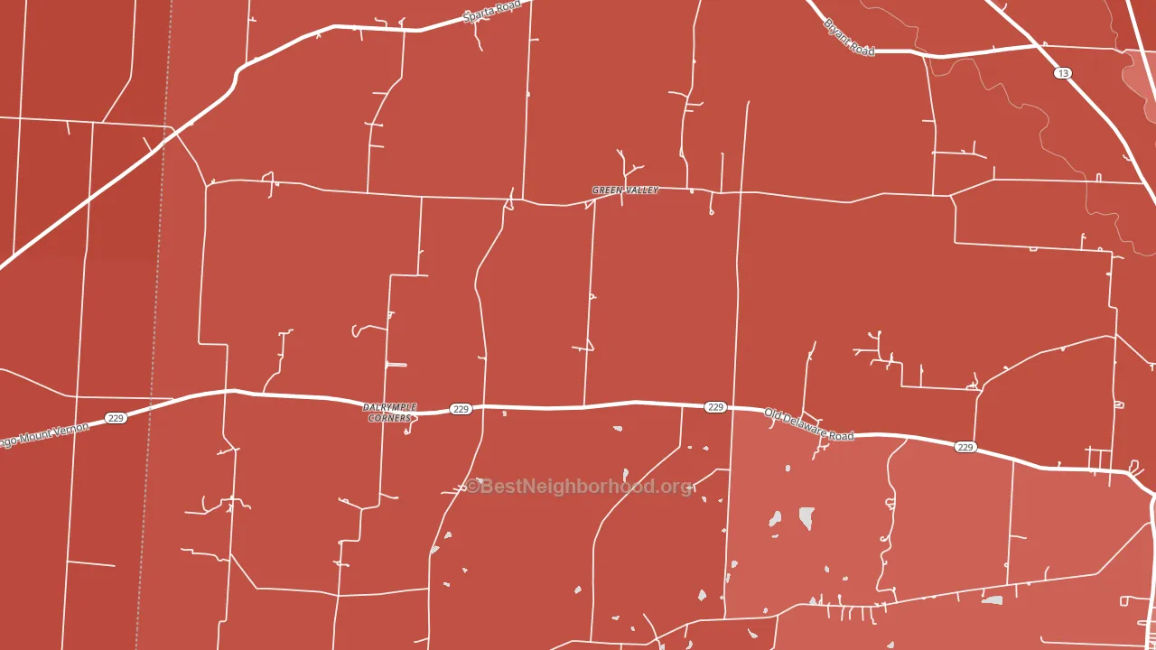 Green Valley, OH block-group political-lean map