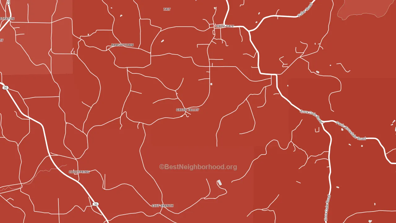 Green Valley, PA block-group political-lean map