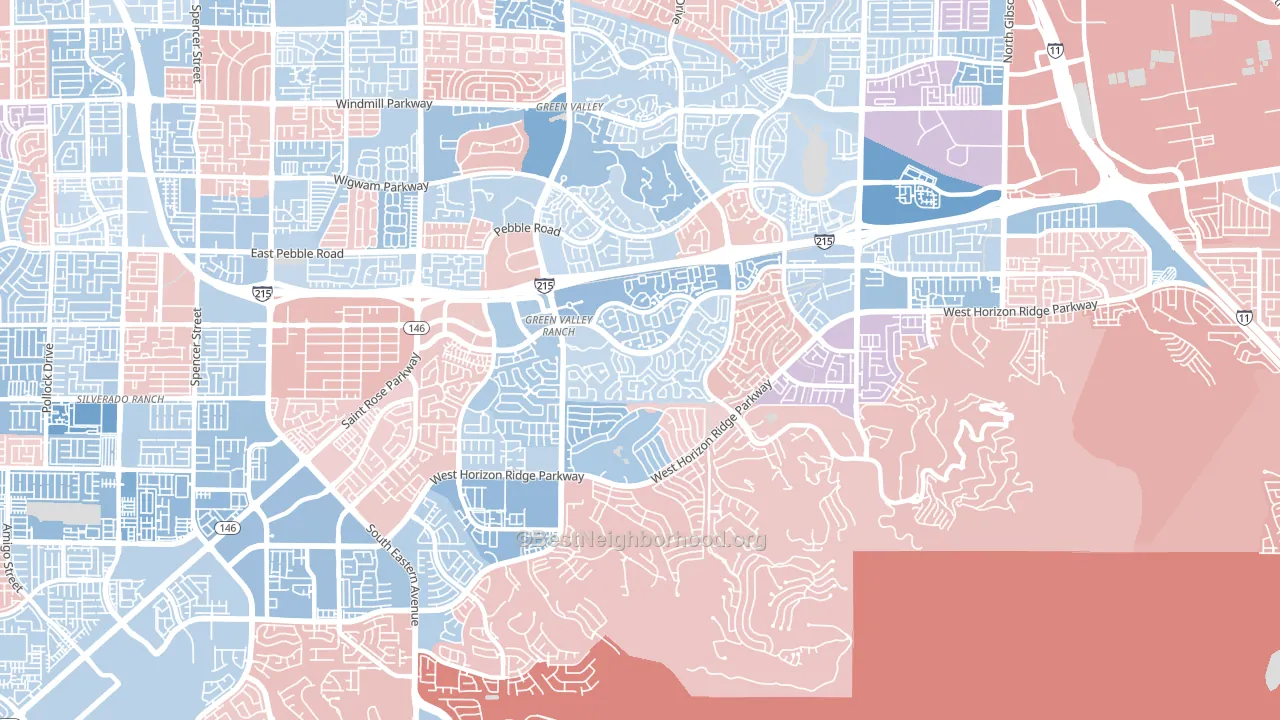 Green Valley Ranch, Henderson, NV block-group political-lean map