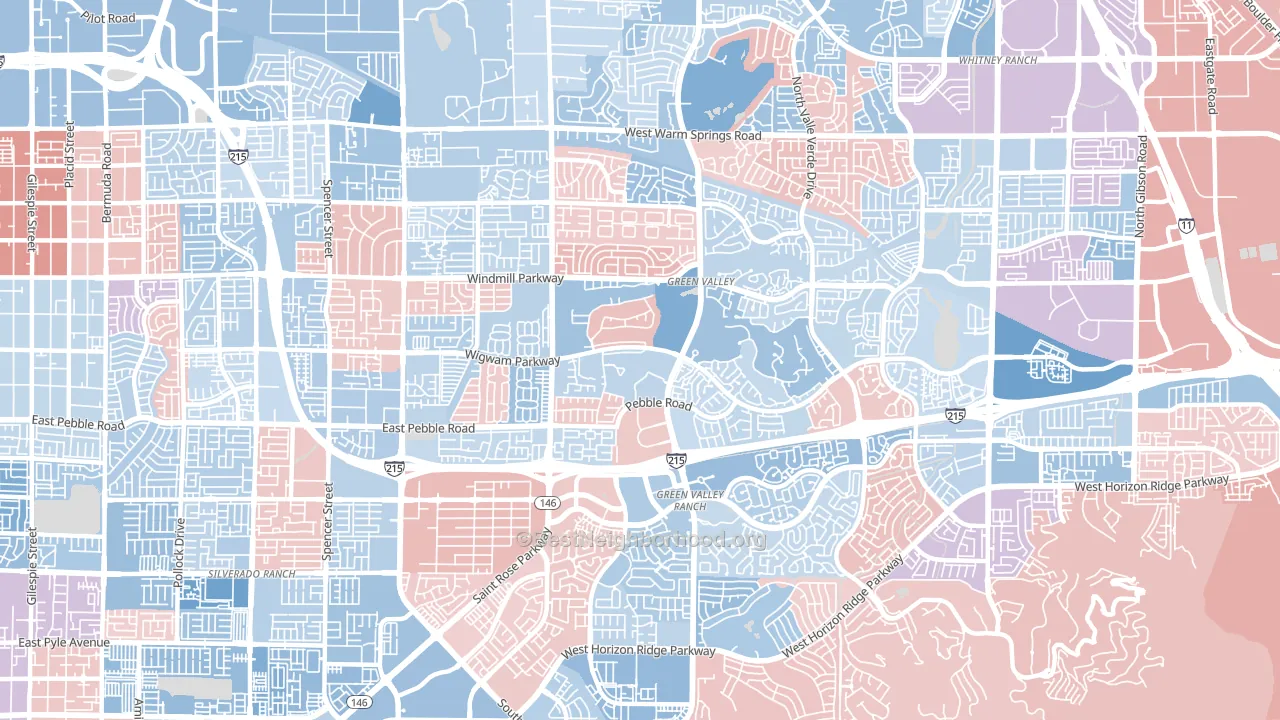 Green Valley South, Henderson, NV block-group political-lean map