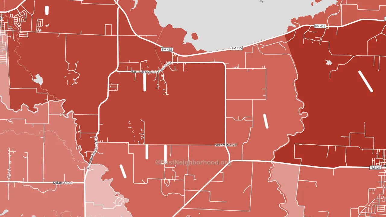 Green Valley, TX block-group political-lean map