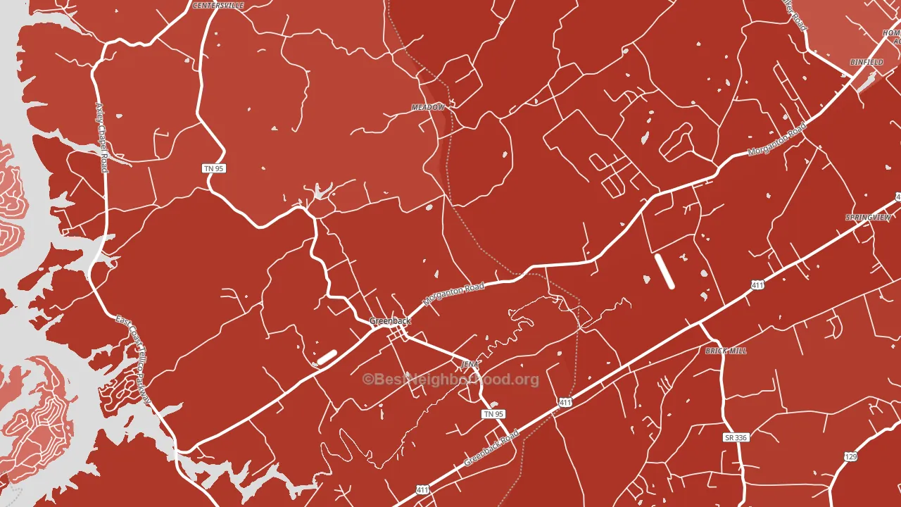 Greenback, TN block-group political-lean map