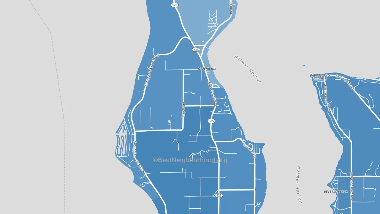 Greenbank, WA block-group political-lean map