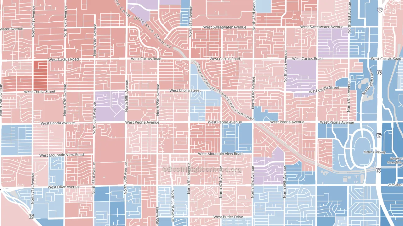 Greenbriar, Glendale, AZ block-group political-lean map