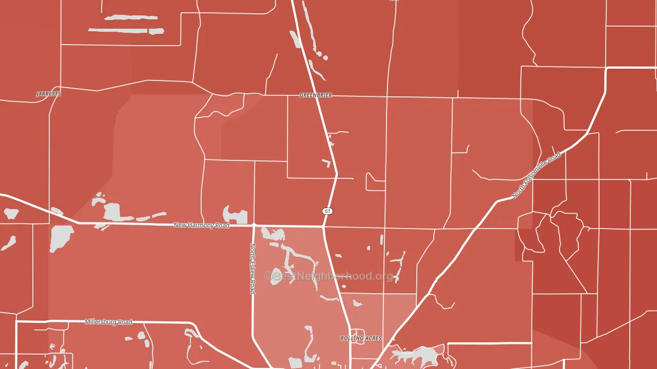 Greenbrier, IN block-group political-lean map
