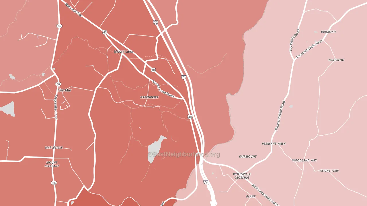 Greenbrier, MD block-group political-lean map