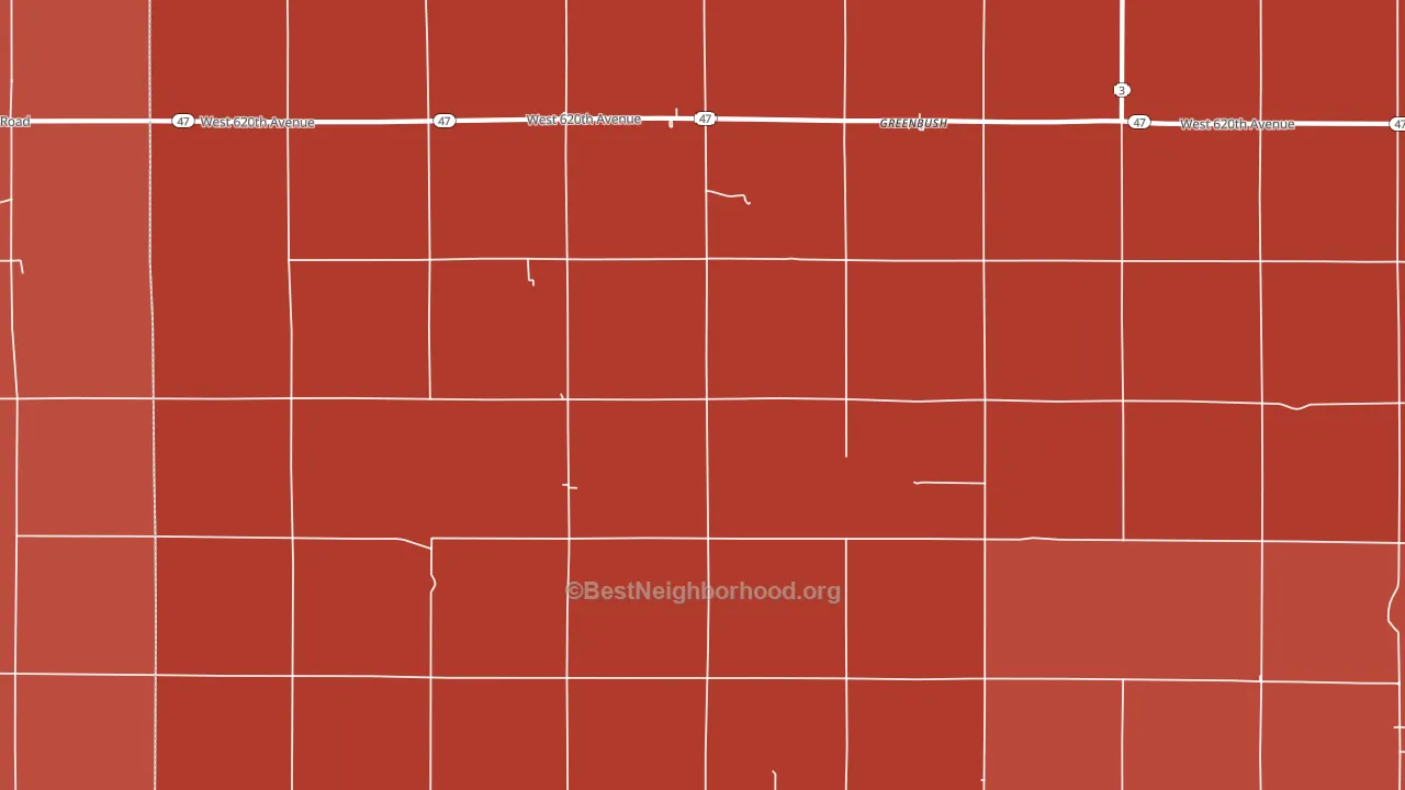 Greenbush, KS block-group political-lean map