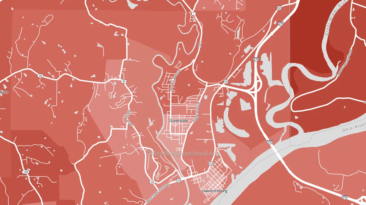Greendale, IN block-group political-lean map