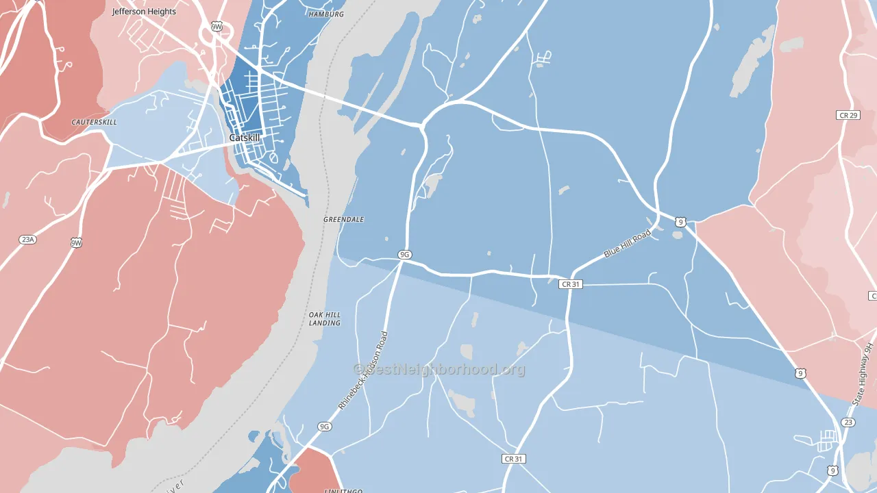 Greendale, NY block-group political-lean map