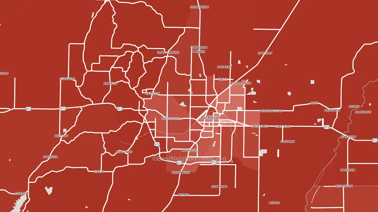 Greene County, AR block-group political-lean map
