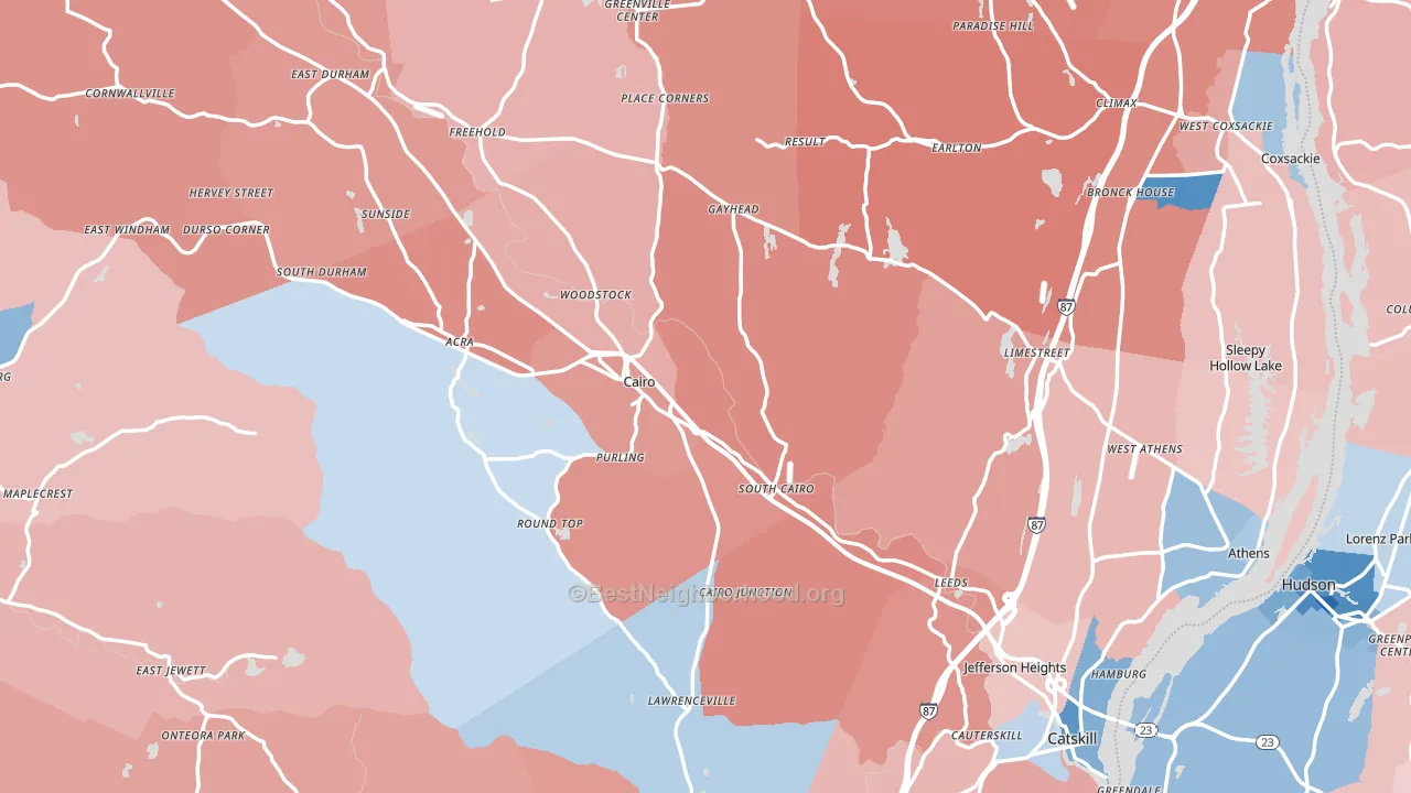 Greene County, NY block-group political-lean map