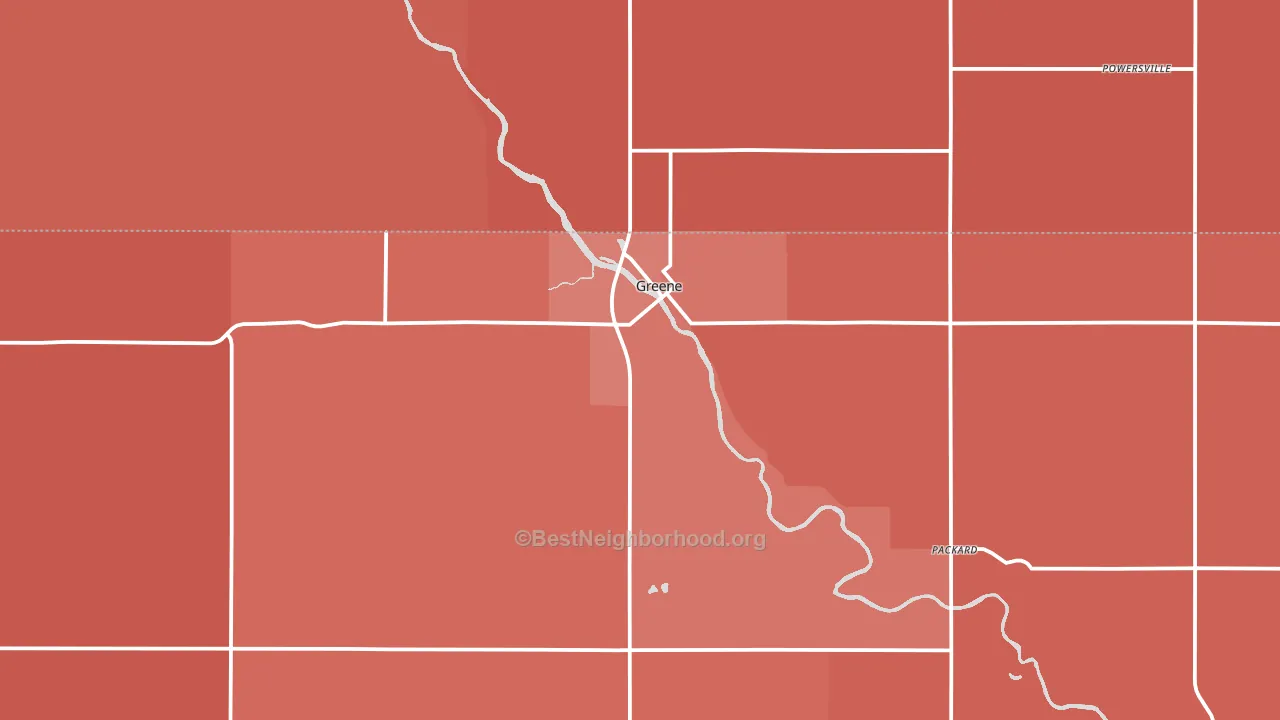 Greene, IA block-group political-lean map