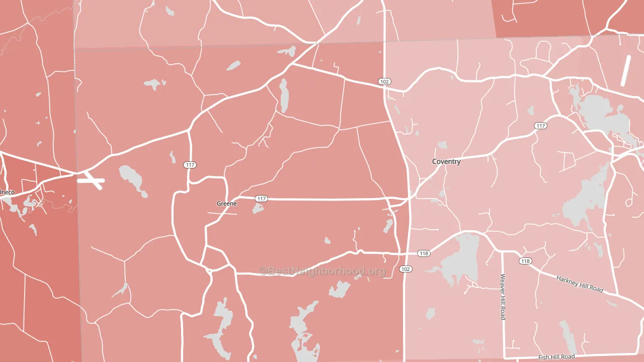 Greene, RI block-group political-lean map
