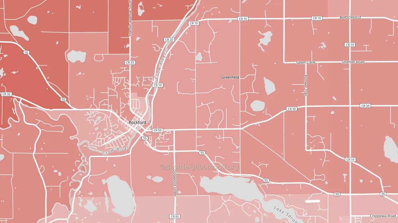 Greenfield, MN block-group political-lean map