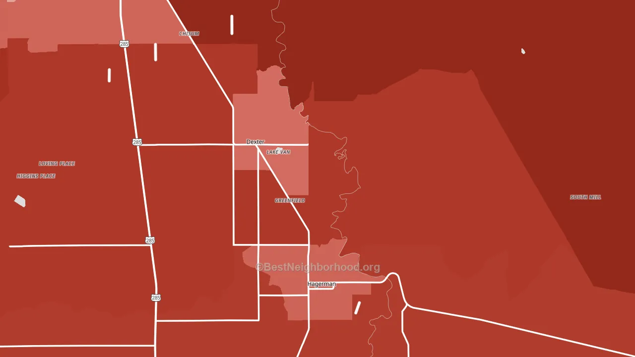 Greenfield, NM block-group political-lean map
