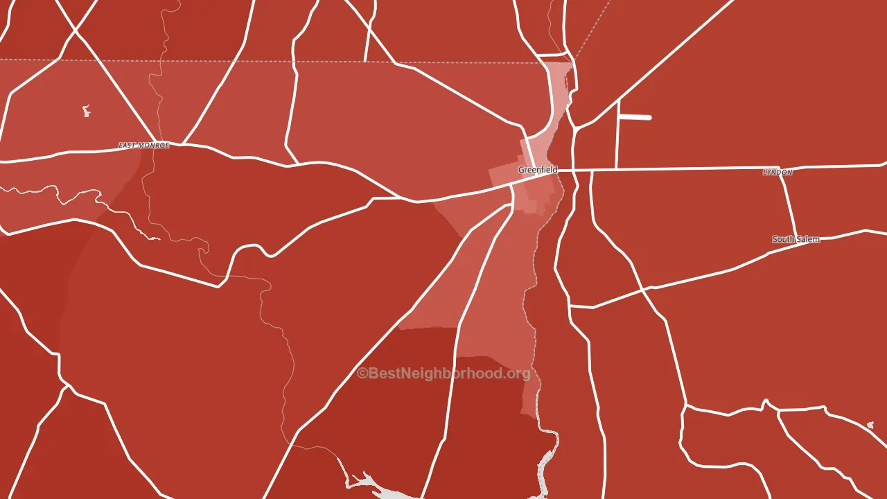 Greenfield, OH block-group political-lean map