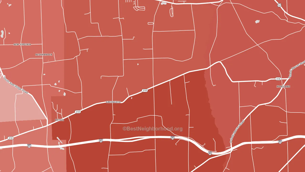 Greenfield, PA block-group political-lean map
