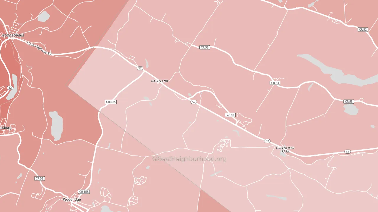 Greenfield Park, NY block-group political-lean map