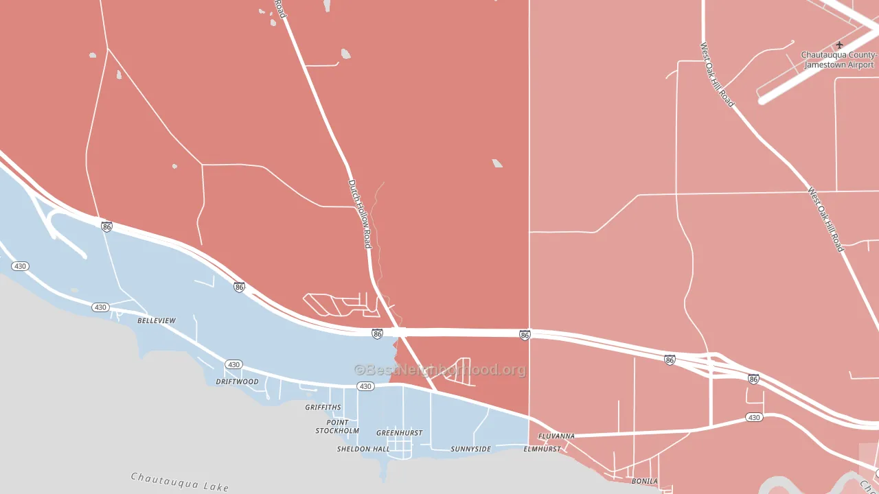 Greenhurst, NY block-group political-lean map