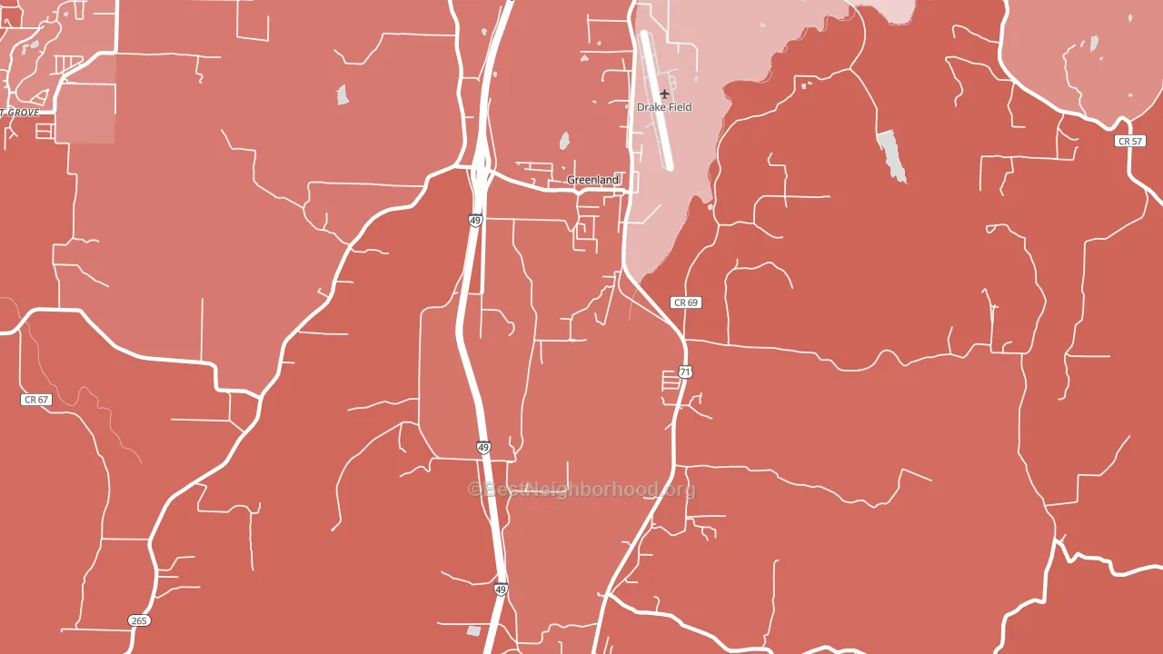 Greenland, AR block-group political-lean map