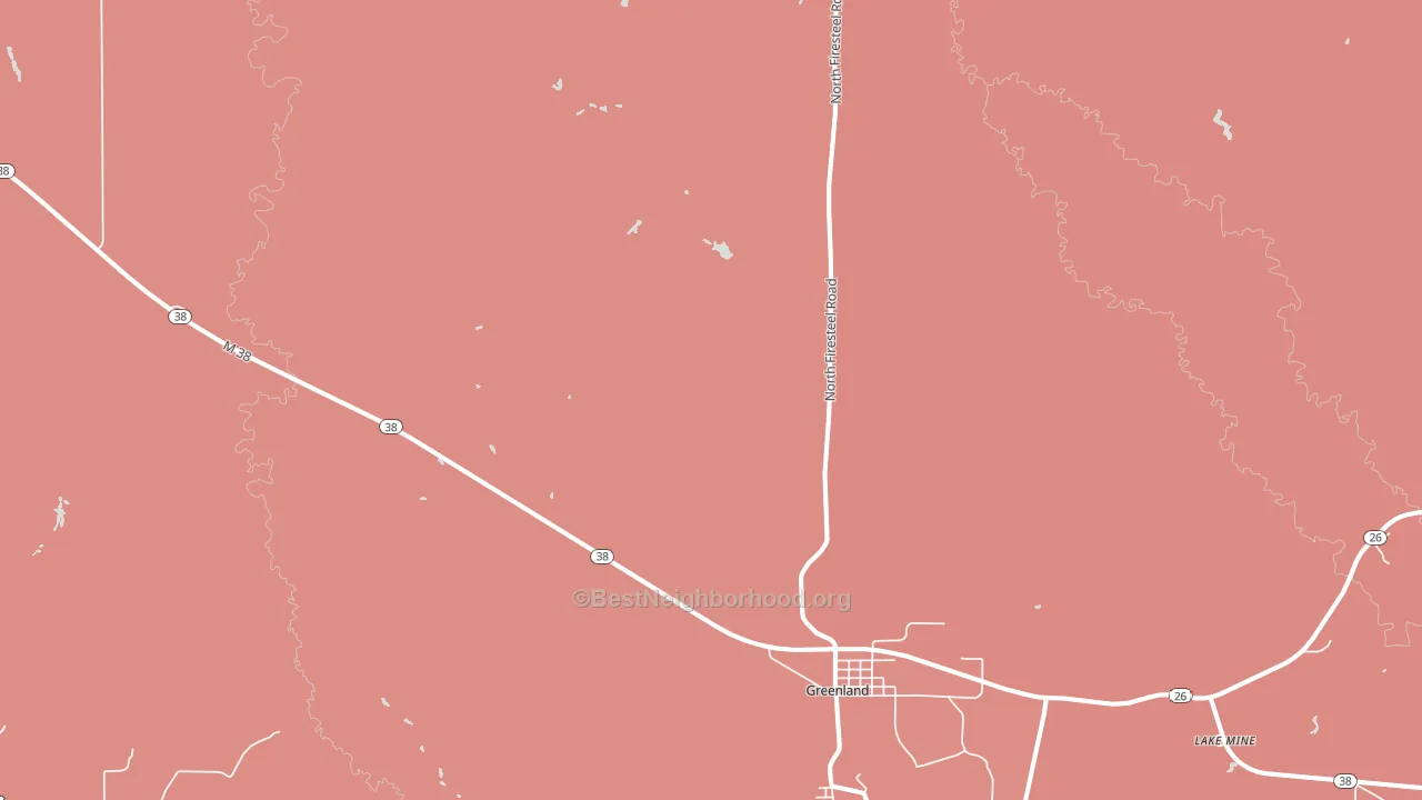 Greenland, MI block-group political-lean map