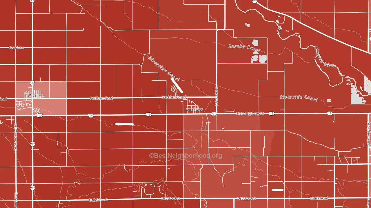 Greenleaf, ID block-group political-lean map