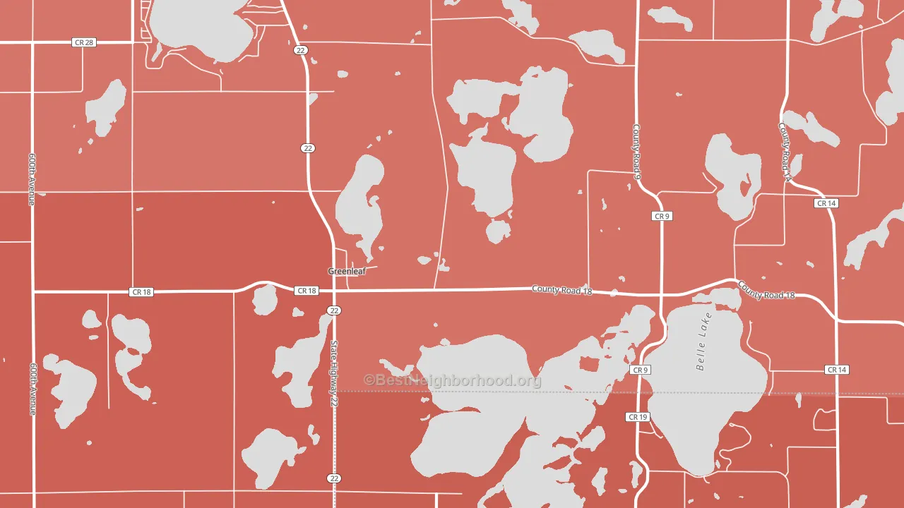 Greenleaf, MN block-group political-lean map