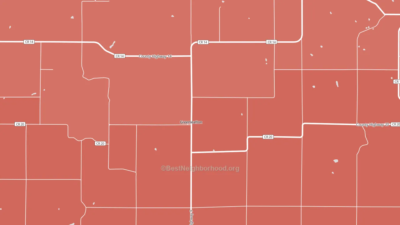Greenleafton, MN block-group political-lean map