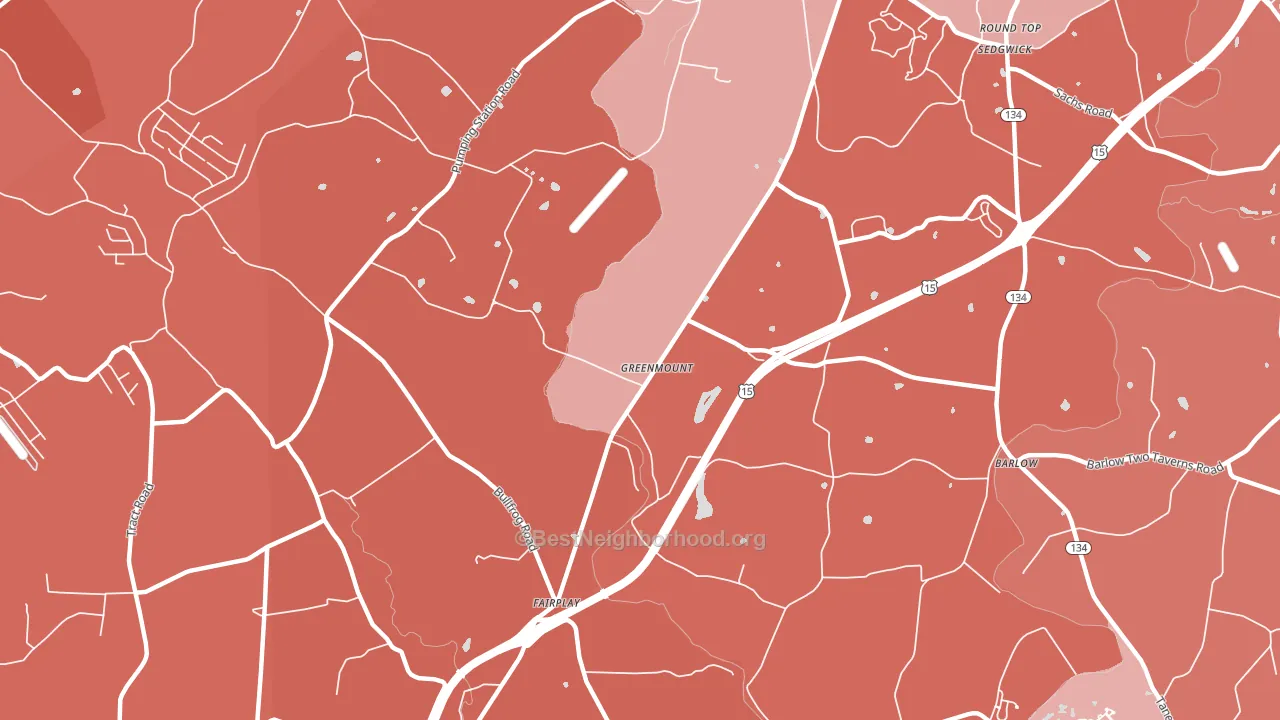 Greenmount, PA block-group political-lean map