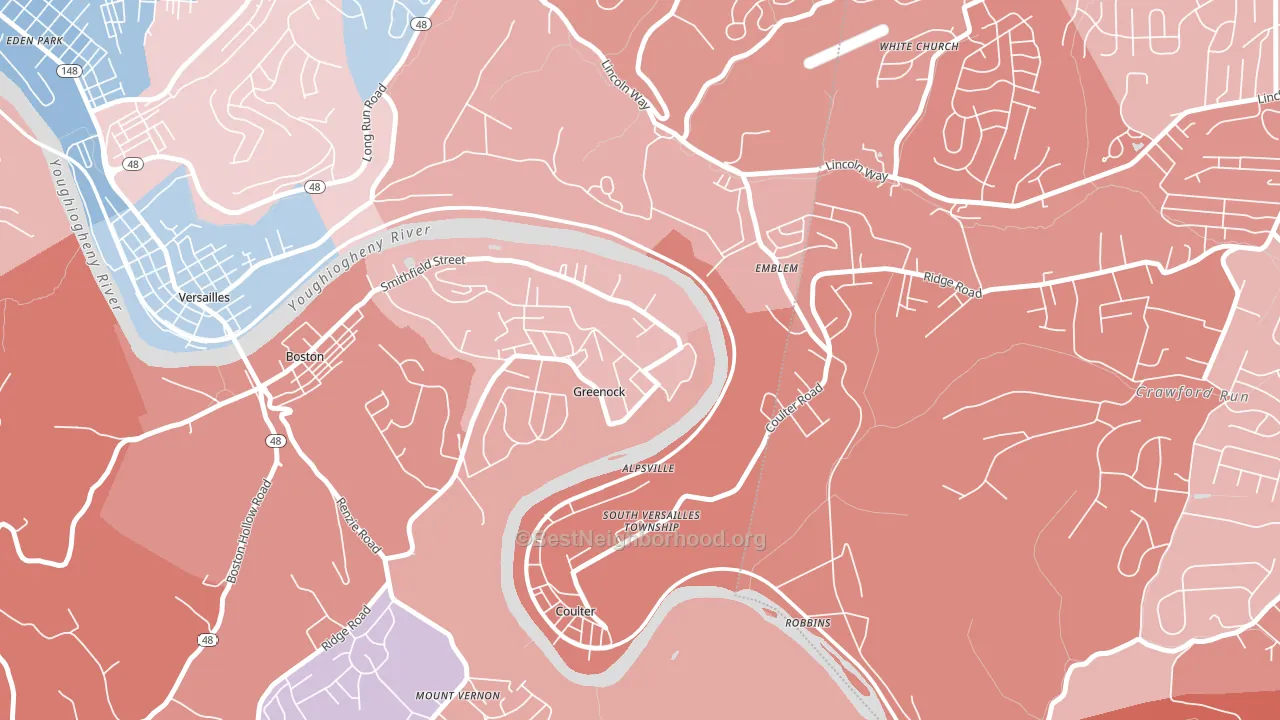 Greenock, PA block-group political-lean map