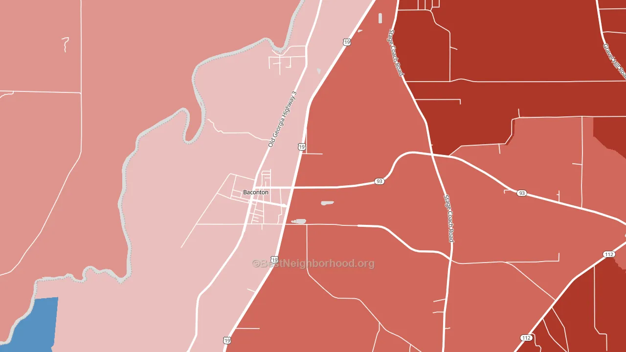 Greenough, GA block-group political-lean map